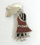 Lakota Woman with Umbrella Pin