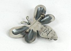 Native American Sterling Silver turquoise Bumble Bee pin