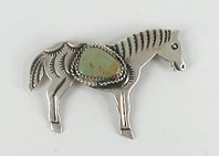Authentic Navajo Sterling Silver Horse Pin by Albert Cleveland