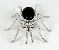 Authentic Native American Spider pin of sterling silver and Onyx by Anna Spencer Navajo