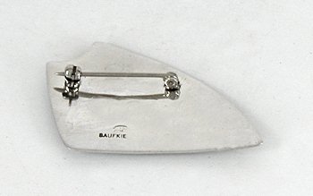 Authentic Native American sterling silver bear pin of sterling silver by Lawrence Sauflkie Hopi