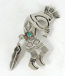Authentic Navajo sterling silver kokopelli pin by Lambert Perry