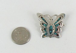 Authentic Native American sterling silver Butterfly pin  by Loretta Bia Navajo