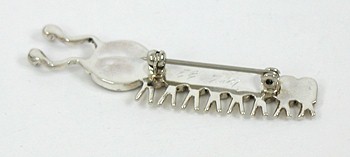 Authentic Native American Inlay Caterpillar pin of sterling silver and quartz by Earline Edaakie Zuni