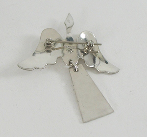 Authentic Native American Sterling Silver and turquoise Peyote Bird Pin by Navajo artist Louise Yazzie