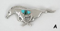 Authentic Native American Sterling Silver Horse Pin by Navajo Joe Martinez