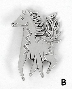Authentic Native American Sterling Silver Horse Pin by Navajo Allison Manuelito