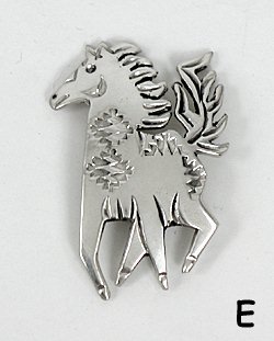 Authentic Native American Sterling Silver Horse Pin by Navajo Allison Manuelito