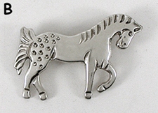 Authentic Native American Sterling Silver Horse Pin by Navajo Allison Manuelito