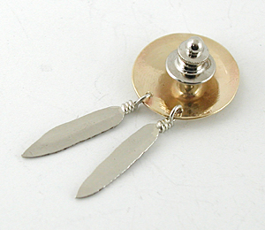 Authentic Native American Lakota Inlay Bison Shield Pin by Mitchell Zephier