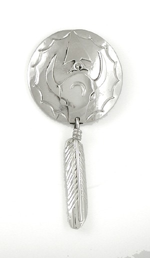 Authentic Native American Lakota Bison Shield Pin by Mitchell Zephier