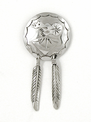 Authentic Native American Lakota Dragon Shield Pin by Mitchell Zephier