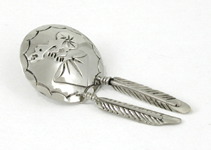 Authentic Native American Lakota Dragon Shield Pin by Mitchell Zephier