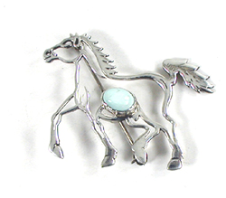 Authentic Native American Navajo Horse Pin by Frederick Chavez
