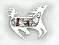Sterling Silver and stone inlay horse pin