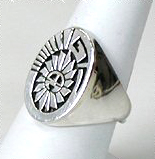 Navajo Sterling Silver overlay Sunface ring