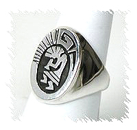 Authentic Navajo Sterling Silver overlay Kokopelli ring