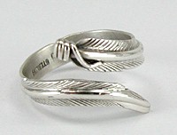 Native American Navajo Sterling Silver Feather ring