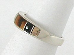 Native American Navajo multi-stone inlay Ring Sterling Silver Turquoise inlay
