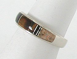 Native American Navajo multi-stone inlay Ring Sterling Silver Turquoise inlay