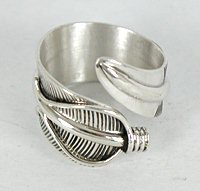 Native American Navajo Sterling Silver Feather ring