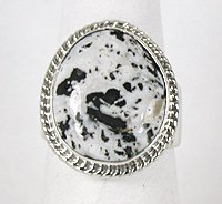 Authentic Navajo Sterling Silver White Buffalo Stone ring size 9