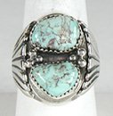 Authentic Native American Sterling Silver Dry Creek Turquoise ring by Navajo 