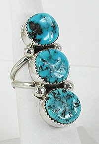 Authentic Native American Navajo Sterling Silver Turquoise ring