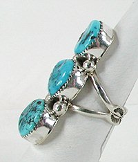 Authentic Native American Navajo Sterling Silver Turquoise ring