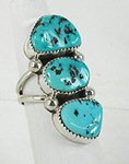 Authentic Native American Sterling Silver Turquoise ring size 10 1/2 by Navajo Bennie Ration