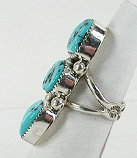 Authentic Native American Navajo Sterling Silver Turquoise ring