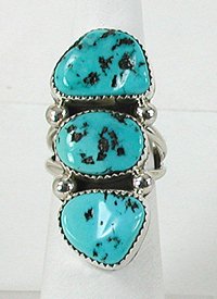 Authentic Native American Navajo Sterling Silver Turquoise ring