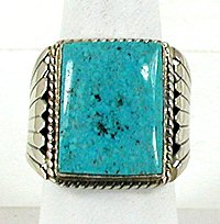 Authentic Native American Sterling Silver Turquoise ring size 11 1/4 by Navajo Cecil Atencio