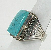 Authentic Native American Sterling Silver Turquoise ring size 11 1/4 by Navajo Cecil Atencio