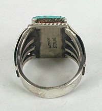 Authentic Native American Sterling Silver Turquoise ring size 12 by Navajo Cecil Atencio