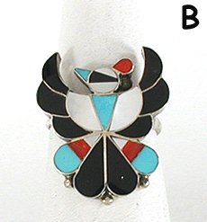 Details about  / Zuni Multi Stone Inlay Peyote Bird Thunderbird by Breon Wallace Sterling Silver