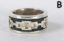 Authentic Native American sterling silver Rug Pattern ring by Navajo Dan Jackson