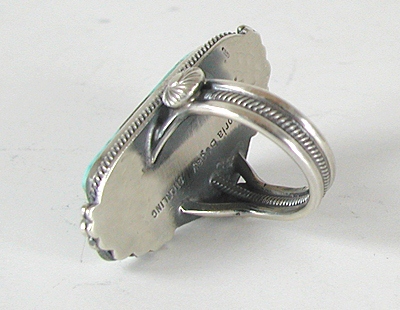 Authentic Navajo Sterling Silver Kingman Turquoise ring size 5 3/4 by Gloria Begay