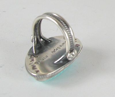 Authentic Navajo Sterling Silver Kingman Turquoise ring size 5 1/2 by Gloria Begay