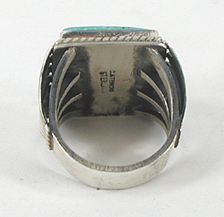 Authentic Native American Sterling Silver Turquoise ring size 11 3/4 by Navajo Cecil Atencio