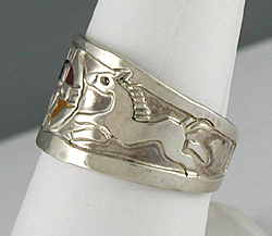 Authentic Native American Four Directions Horse Ring size 11 1/2 by Lakota Mitchell Zephier