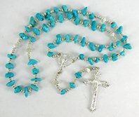Native American Indian sterling silver turquoise rosary