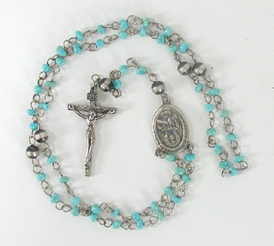 Authentic Native American Turquoise and sterling silver Rosary