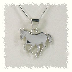 Hand made Native American Indian Jewelry; Navajo Sterling Silver horse pendant