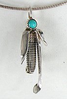 Authentic Navajo corn post earrings sterling silver and turquoise