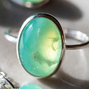 Chrysoprase apple green translucent cabochon