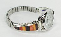Hand made Native American Indian Jewelry; Navajo Sterling Silver watch  bracelet