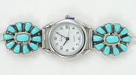 Hand made Native American Indian Jewelry; Navajo Sterling Silver watch  bracelet