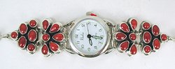 Hand made Native American Indian Jewelry; Navajo Sterling Silver watch  bracelet
