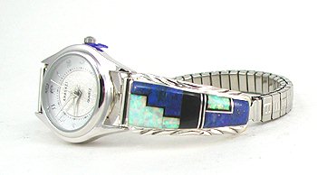Hand made Native American Indian Jewelry; Navajo Sterling Silver Watch